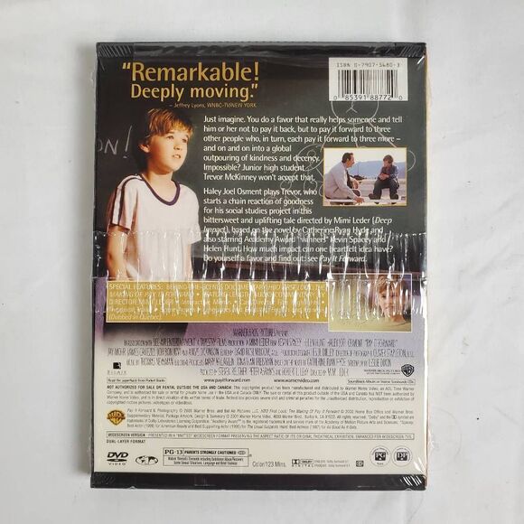 Pay It Forward DVD New Sealed Helen Hunt Kevin Spacey Haley Joel Osment - Picture 2 of 2